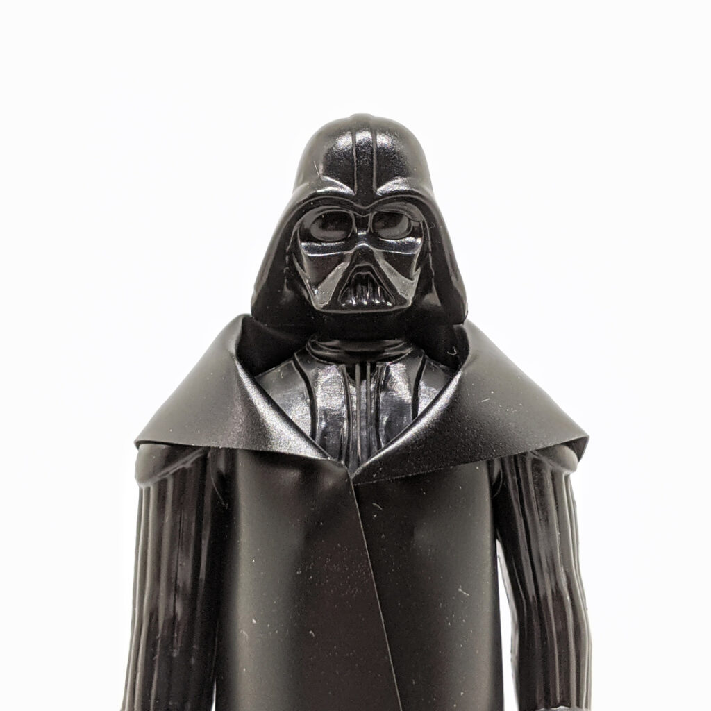 Close up head shot of the Retro Collection Darth Vader action figure
