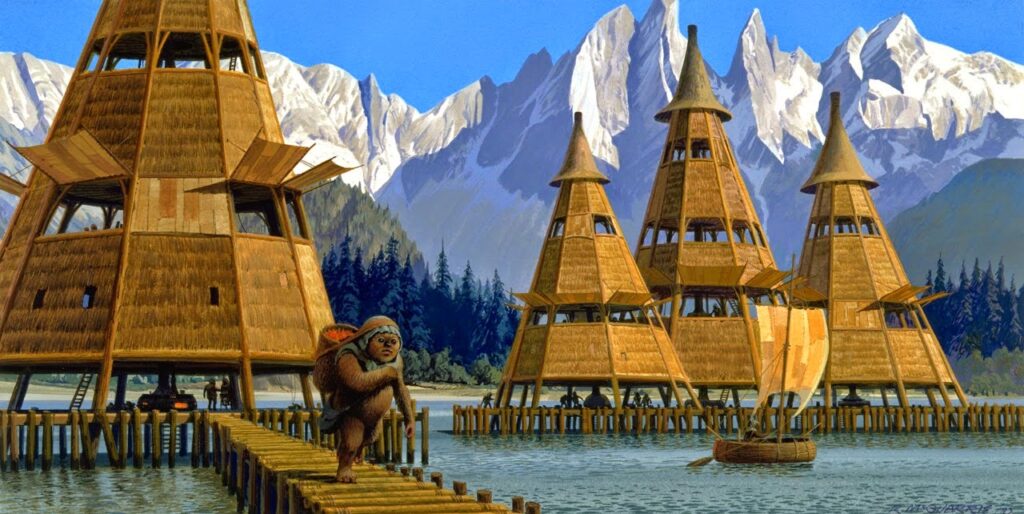 Ewok Lake Village by Ralph McQuarrie